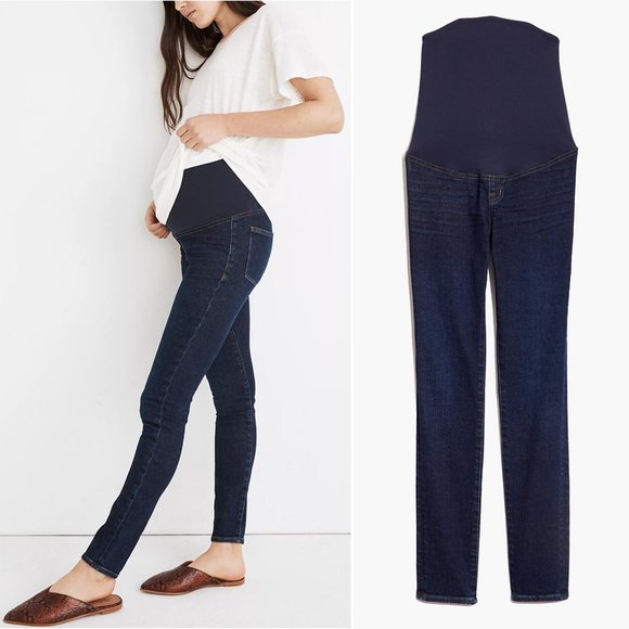 Madewell Maternity Over-the-Belly Skinny JEANS Size 23 Orland Wash Tencel Denim - Picture 1 of 8